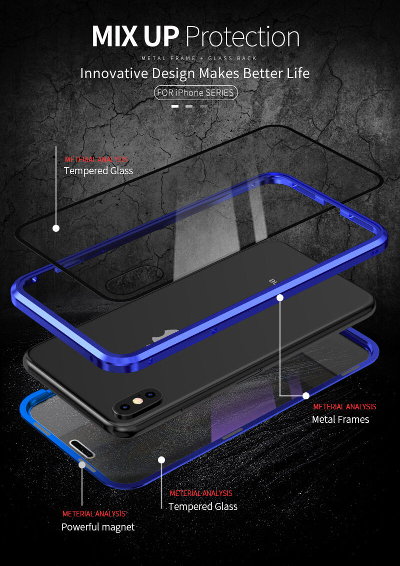 Tok fém kerettel és anti-blue-ray edzett üveggel elöl és hátul iPhone X / XS - arany