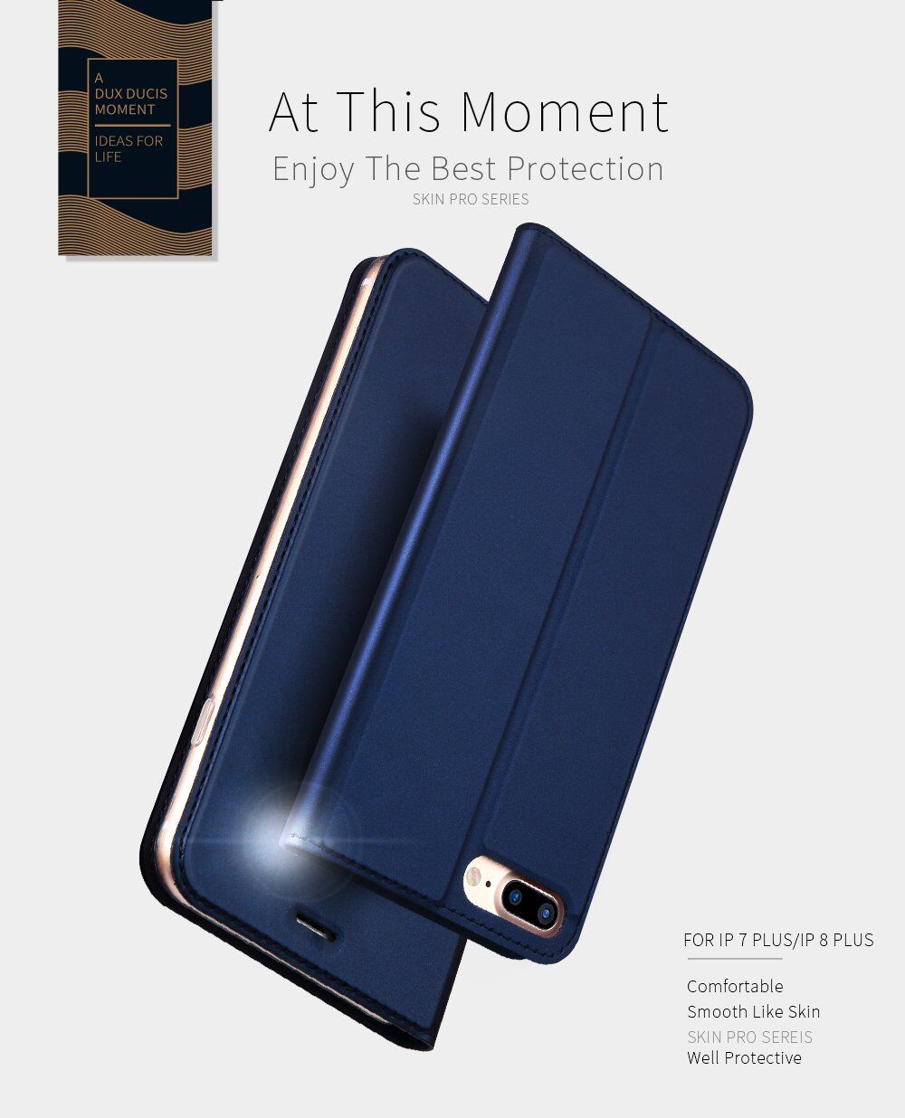 Dux Ducis flip cover tok állvánnyal iPhone 7 Plus / 8 Plus - sötétszürke