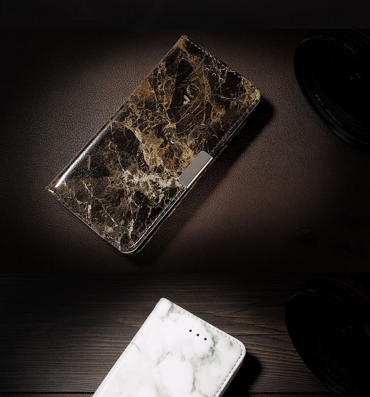 Flip cover tok márvány mintával iPhone 7 / 8 - szürke