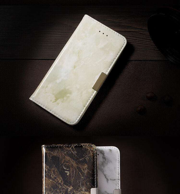 Flip cover tok márvány mintával iPhone 7 / 8 - fekete
