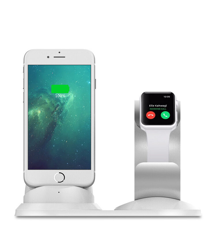 Alumínium töltő állomás Apple Watch és iPhone - szürke