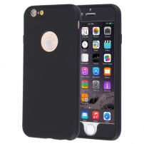Műanyag tok iPhone 6 Plus / 6S készülékre 360° védelemmel - elülső és hátsó részt is védi - fekete