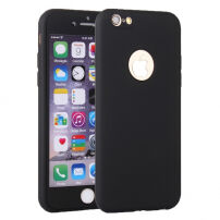 Műanyag tok iPhone 6 / 6S készülékre 360° védelemmel - elülső és hátsó részt is védi - fekete