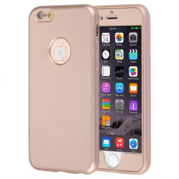 Műanyag tok iPhone 6 Plus / 6S Plus készülékre 360° védelemmel - elülső és hátsó részt is védi -arany
