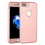 Szilikonos tok iPhone 8 Plus / 7 Plus készülékre 360° védelemmel - elülső és hátsó részt is védi - rózsaszín-atany (Rose Gold)