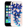 Védőtok művészi kivitelezés iPhone 5 / 5S / SE (2016) - kék lepkés