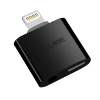 OCUBE 2az1-ben Lighting redukció 3,5 mm portra és Lightningre Apple iPhone készülékre - fekete