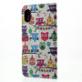 Tok állvánnyal és okmánytartó rekeszekkel Apple iPhone XS / iPhone X - színes baglyok