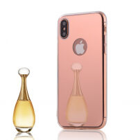 Tükrös védőtok iPhone XS / iPhone X készülékre - rózsaszín-arany