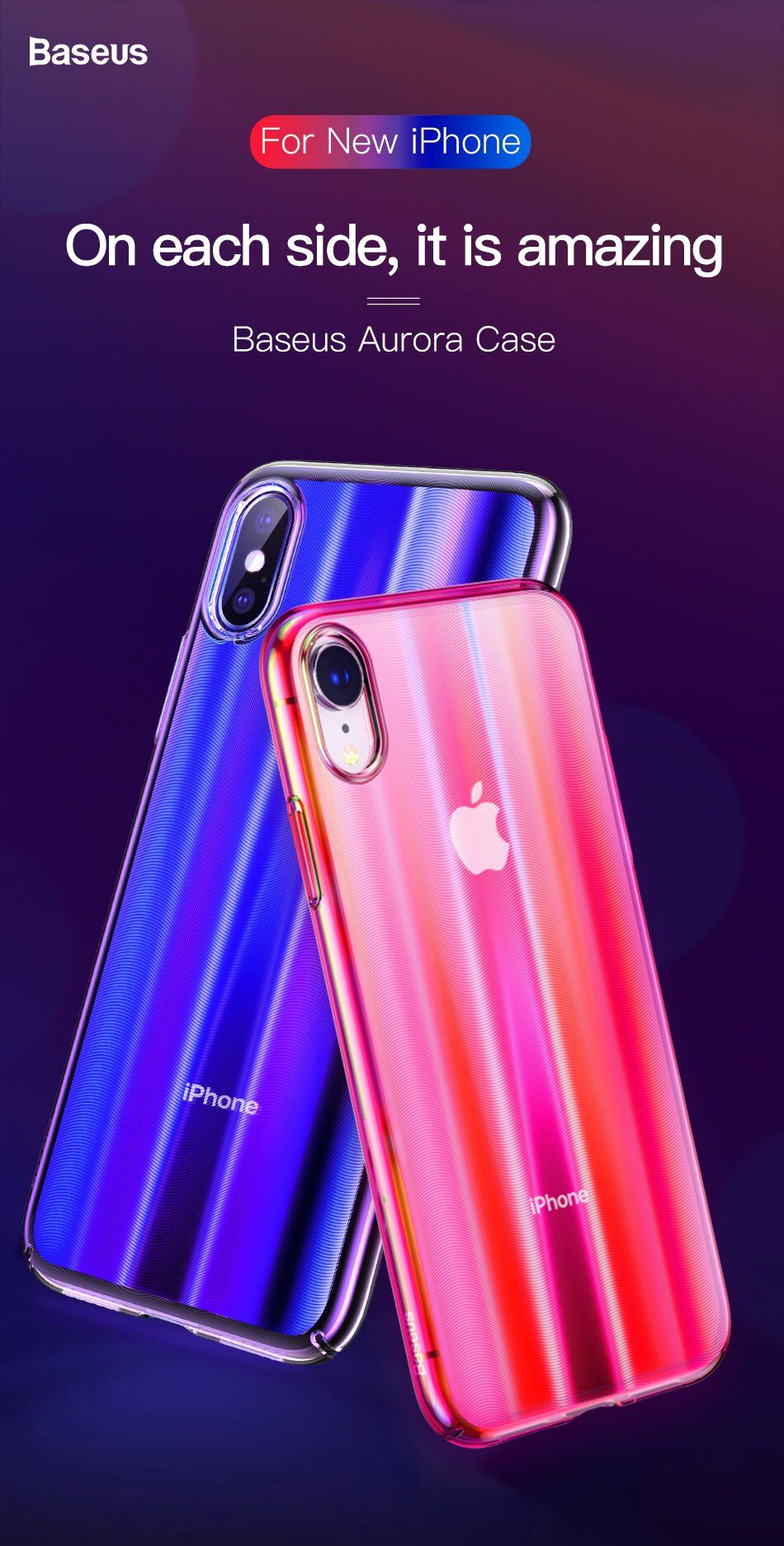 BASEUS Aurora tok iPhone XS - kék