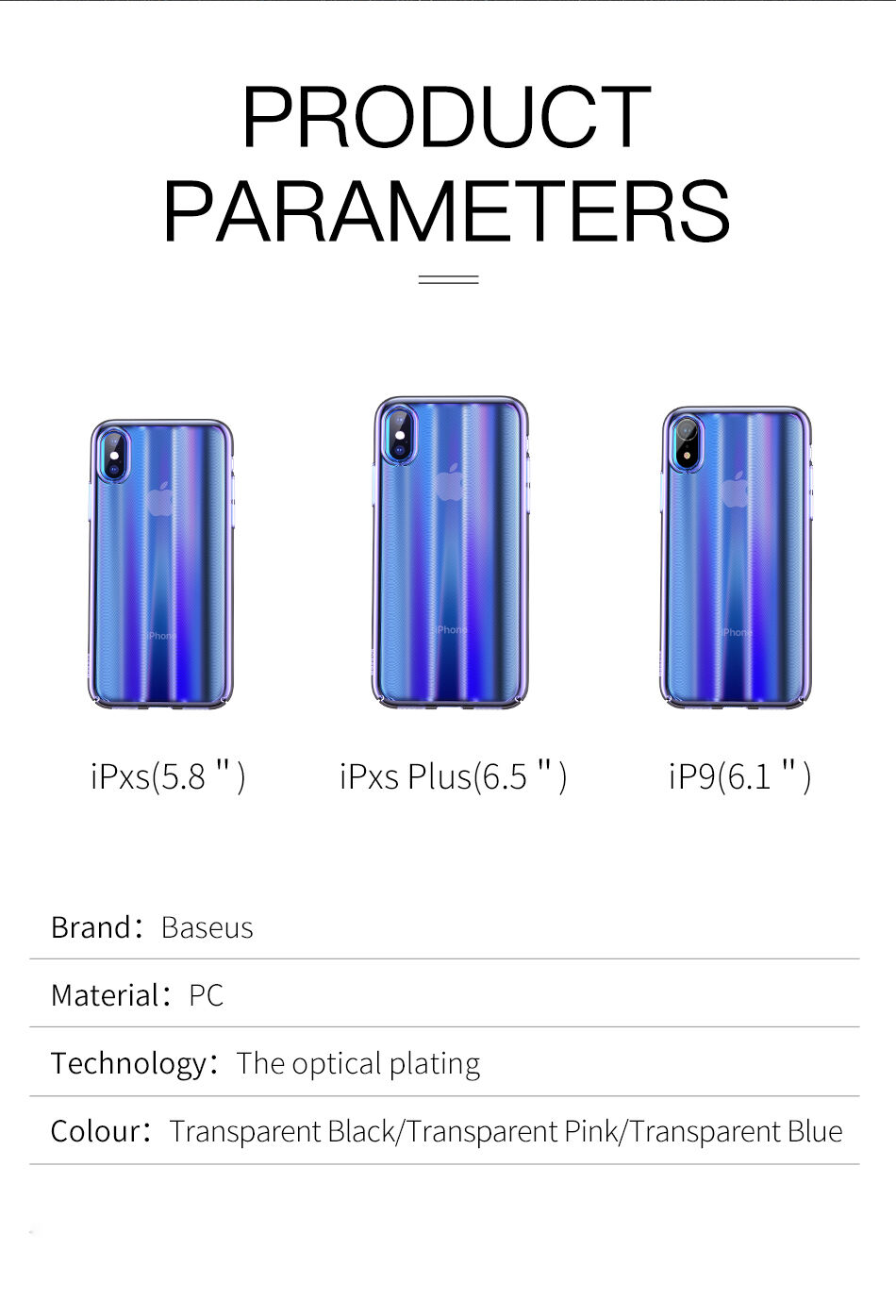 BASEUS Aurora tok iPhone XS - kék