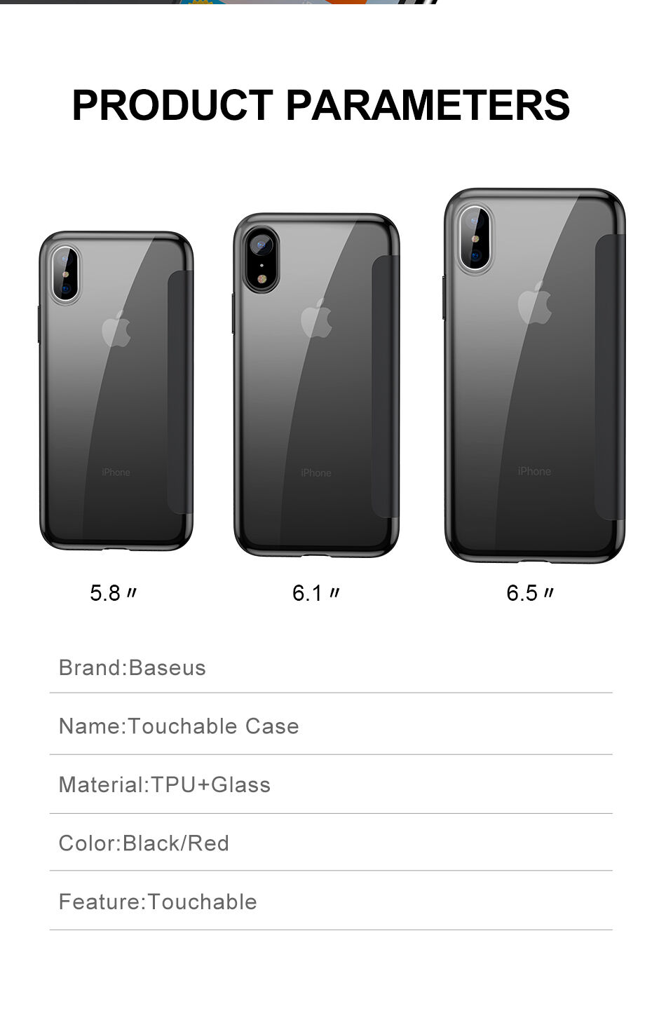 BASEUS flip cover tok iPhone XS Max - fekete