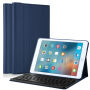 Vezeték nélküli Bluetooth billentyűzet és fedél Apple iPad 9,7" (2017/2018) készülékre - sötétkék
