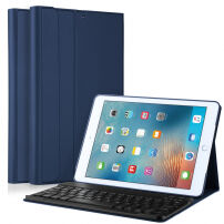 Vezeték nélküli Bluetooth billentyűzet és fedél Apple iPad 9,7" (2017/2018) készülékre - sötétkék