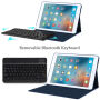 Vezeték nélküli Bluetooth billentyűzet és fedél Apple iPad 9,7" (2017/2018) készülékre - sötétkék