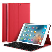 Vezeték nélküli Bluetooth billentyűzet és fedél Apple iPad 9,7" (2017/2018) készülékre - piros