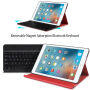 Vezeték nélküli Bluetooth billentyűzet és fedél Apple iPad 9,7" (2017/2018) készülékre - piros