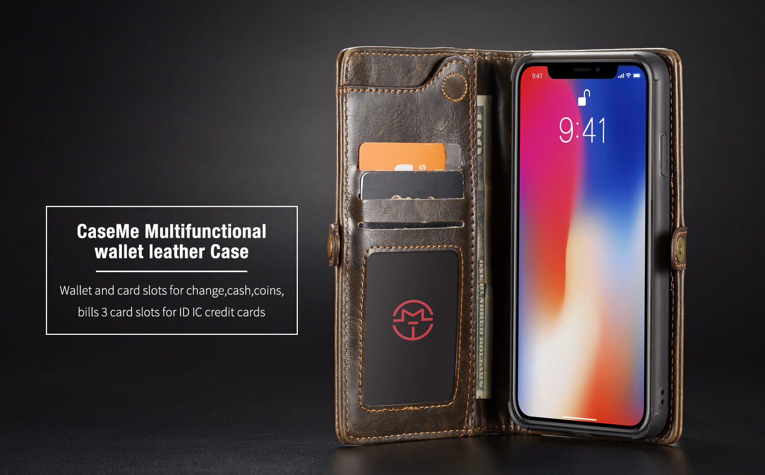 CASEME 2 az egyben levehető tok iPhone XS Max - piros