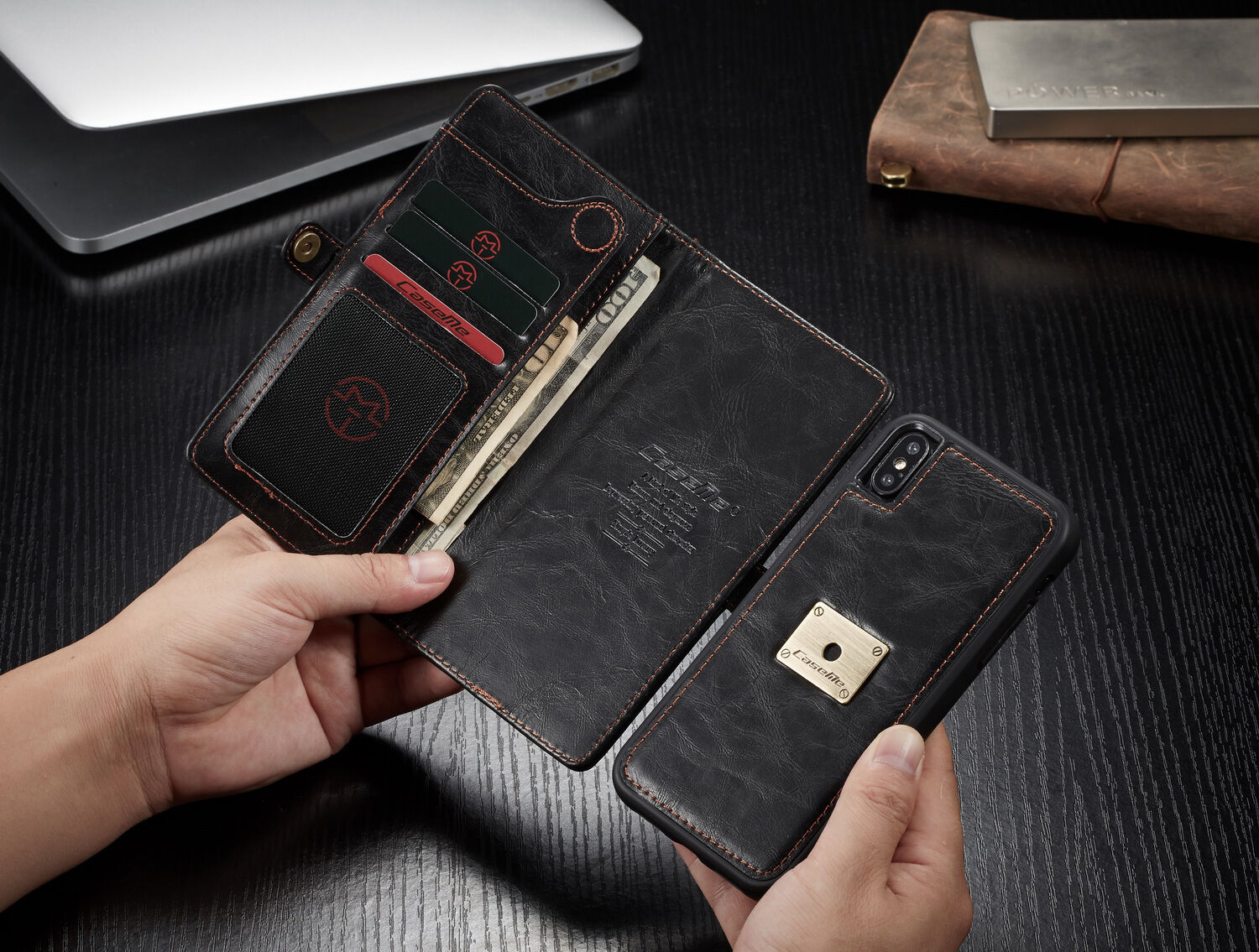 CASEME 2 az egyben levehető tok iPhone XS Max - piros