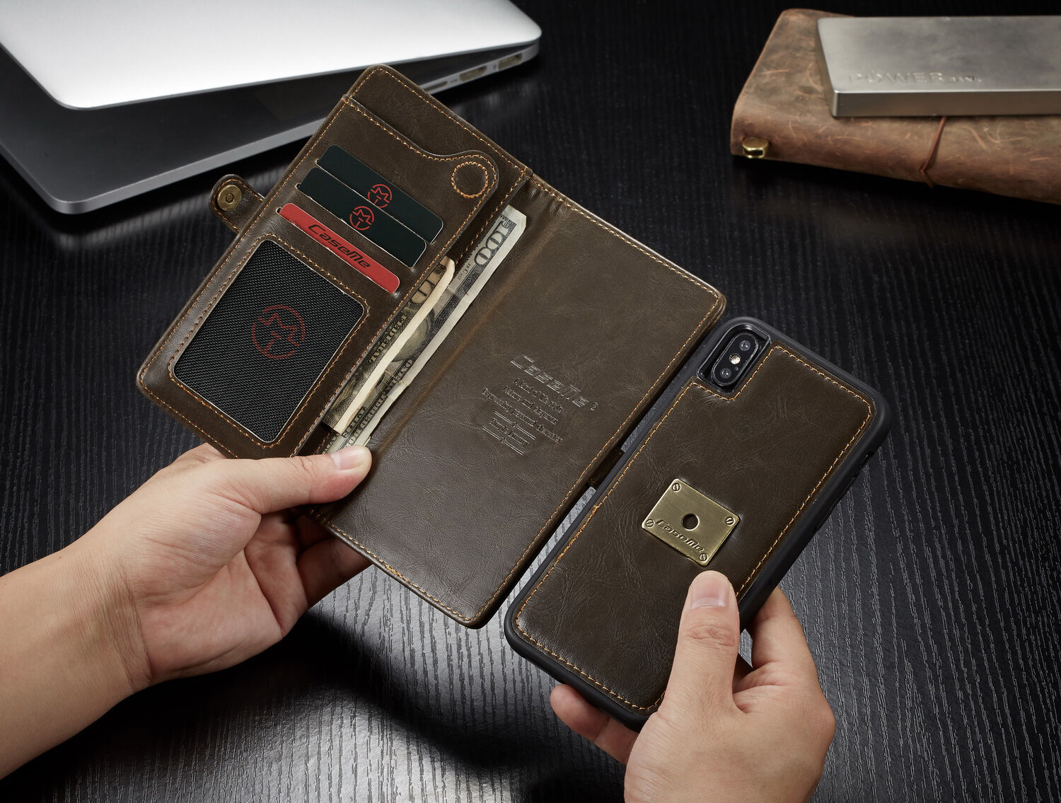 CASEME 2 az egyben levehető tok iPhone XS Max - piros