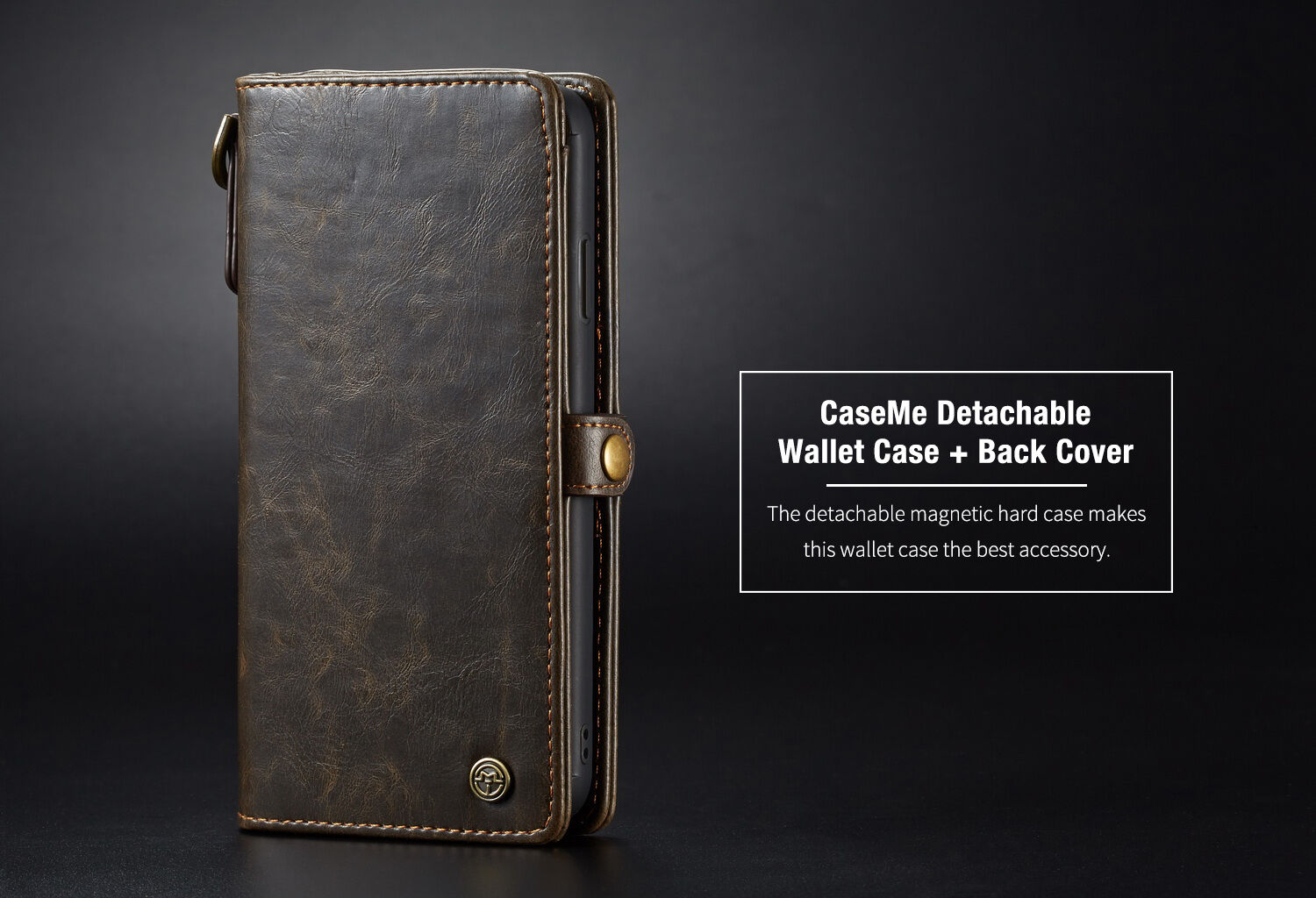 CASEME 2 az egyben levehető tok iPhone XS Max - barna