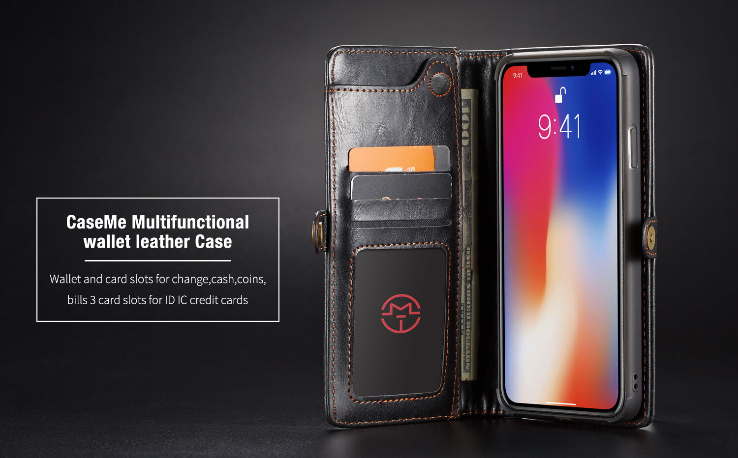 CASEME 2 az egyben levehető tok iPhone XS Max - barna