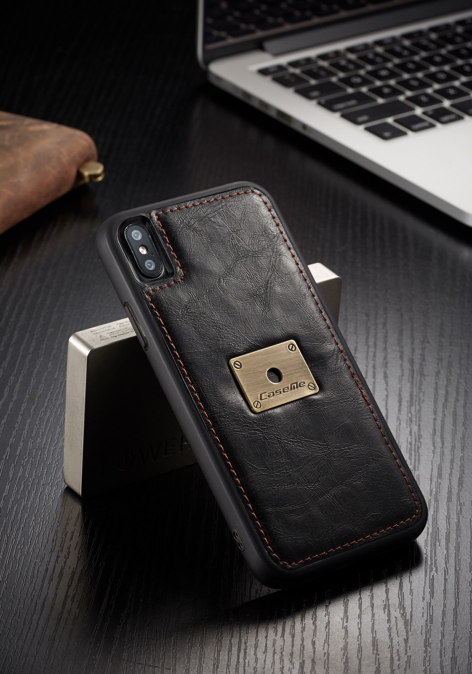 CASEME 2 az egyben levehető tok iPhone XS Max - barna