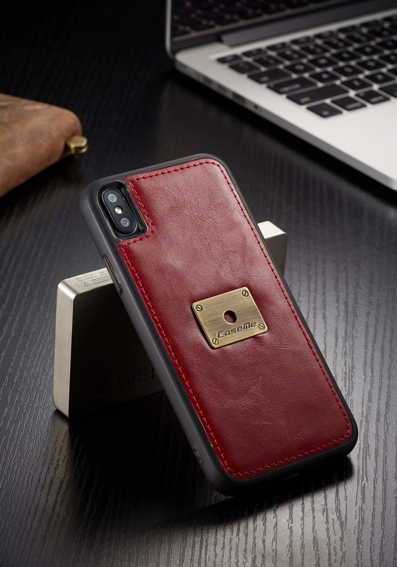 CASEME 2 az egyben levehető tok iPhone XS Max - barna
