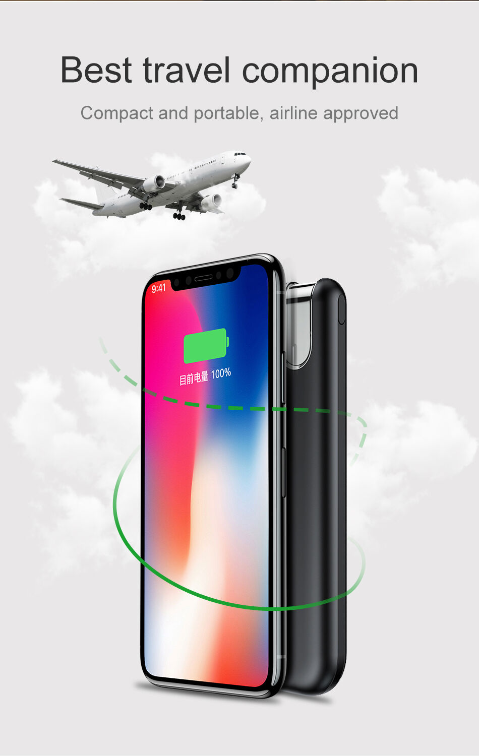 BASEUS külső akkumulátor / power bank 10000mAh vezeték nélküli töltővel - fekete