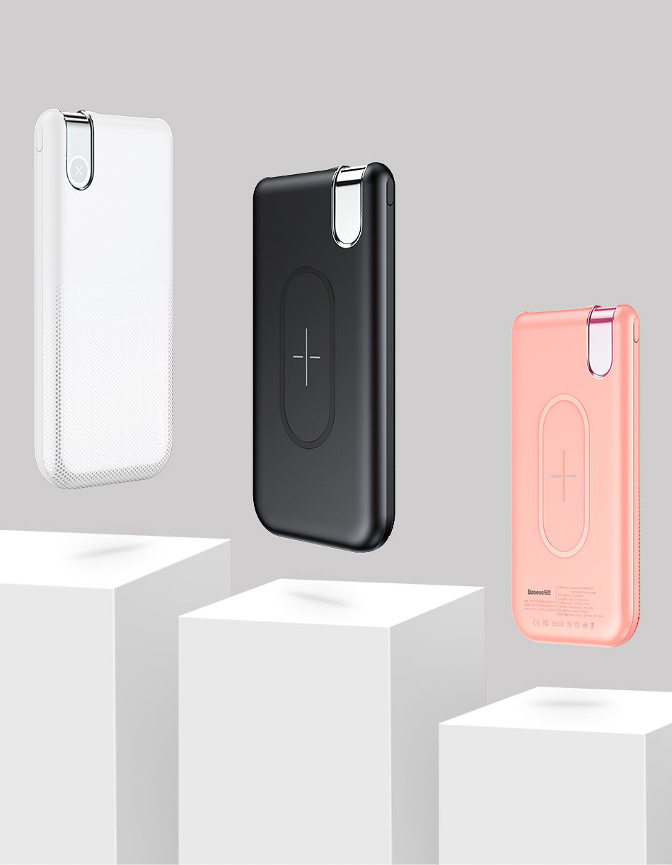 BASEUS külső akkumulátor / power bank 10000mAh vezeték nélküli töltővel - fekete