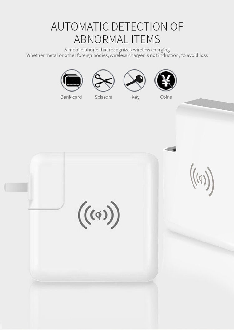 Töltő / power bank 6700mAh különböző csatlakozókkal (AU / UK / US / EU) és vezeték nélküli töltés funkcióval