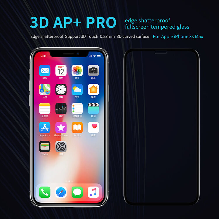 NILLKIN edzett 3D üveg iPhone XS Max / 11 Pro Max - fekete