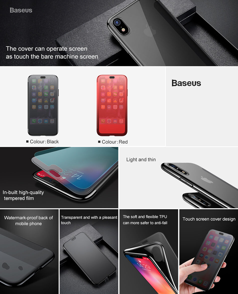 BASEUS flip cover tok iPhone XR - fekete