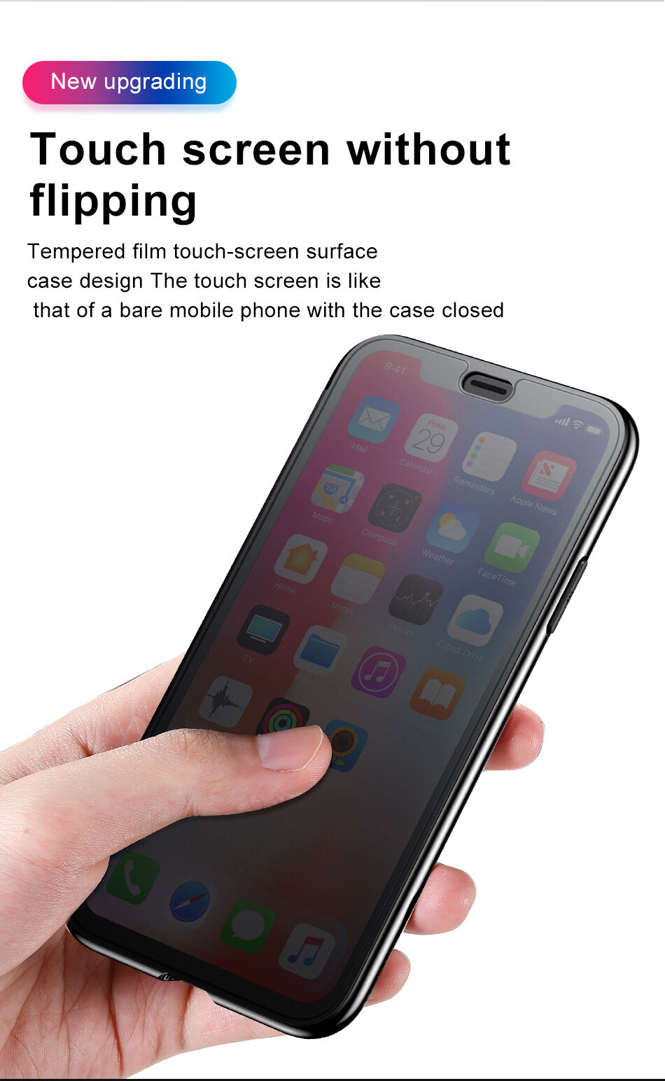 BASEUS flip cover tok iPhone XR - fekete
