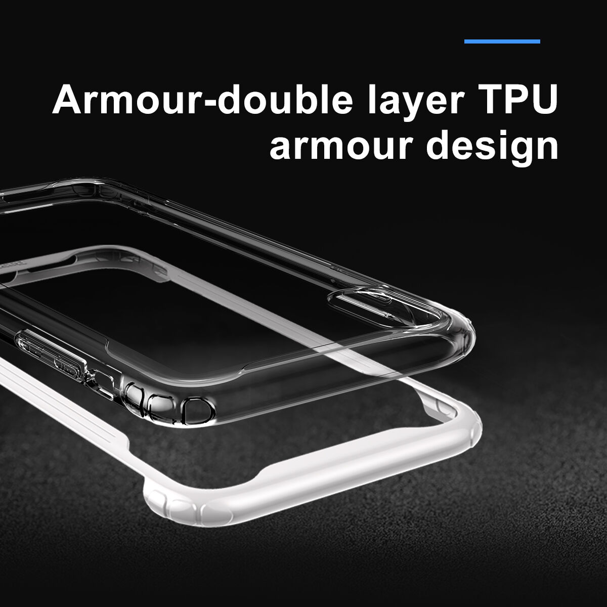 BASEUS Armor transzparens tok kerettel iPhone XR - fekete