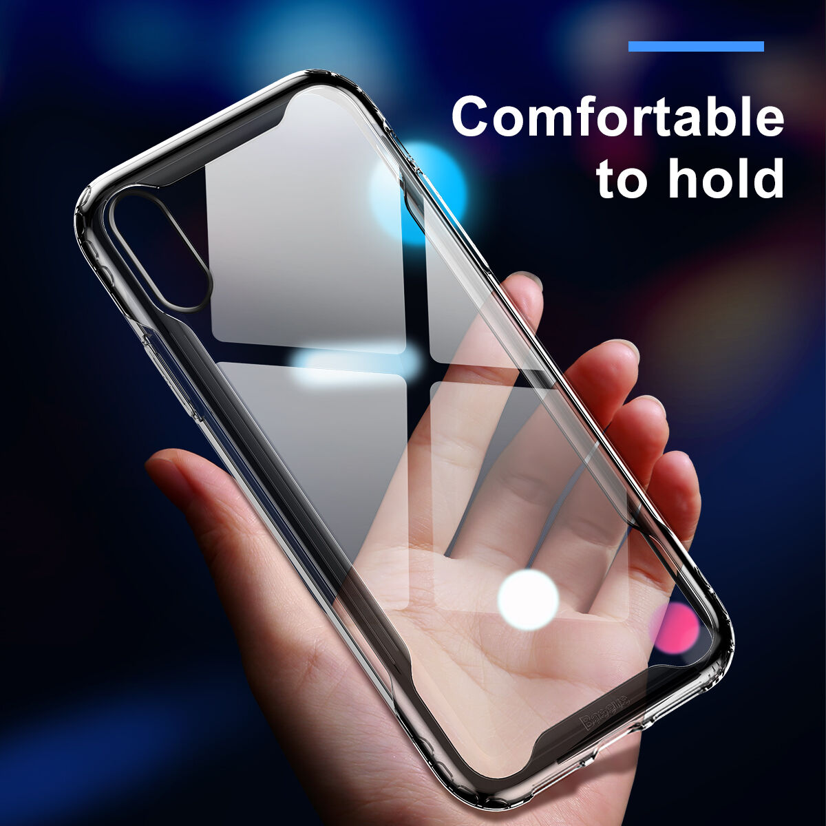 BASEUS Armor transzparens tok kerettel iPhone XR - fekete