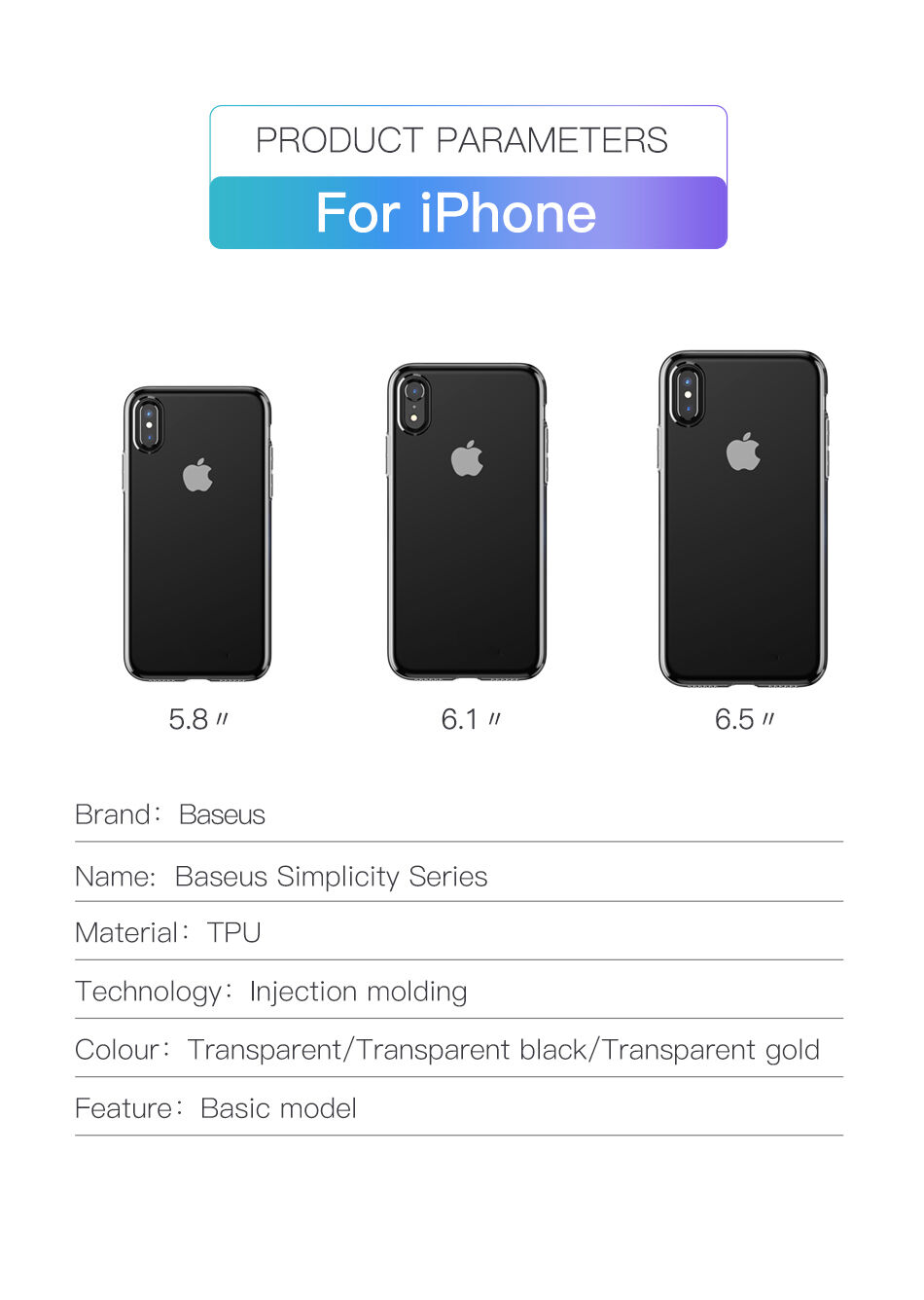 BASEUS Simplicity tok iPhone XR - arany