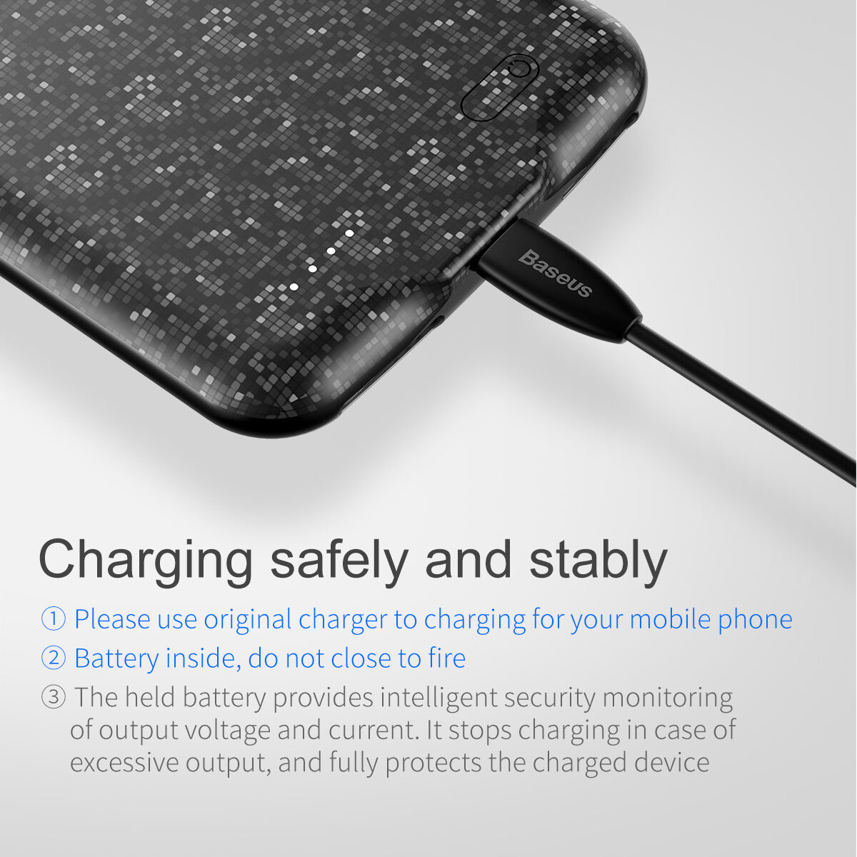 BASEUS dizájnos tok 5000mAh elemmel Apple iPhone SE (2020/2022) / 8 / 7 - krémszínű