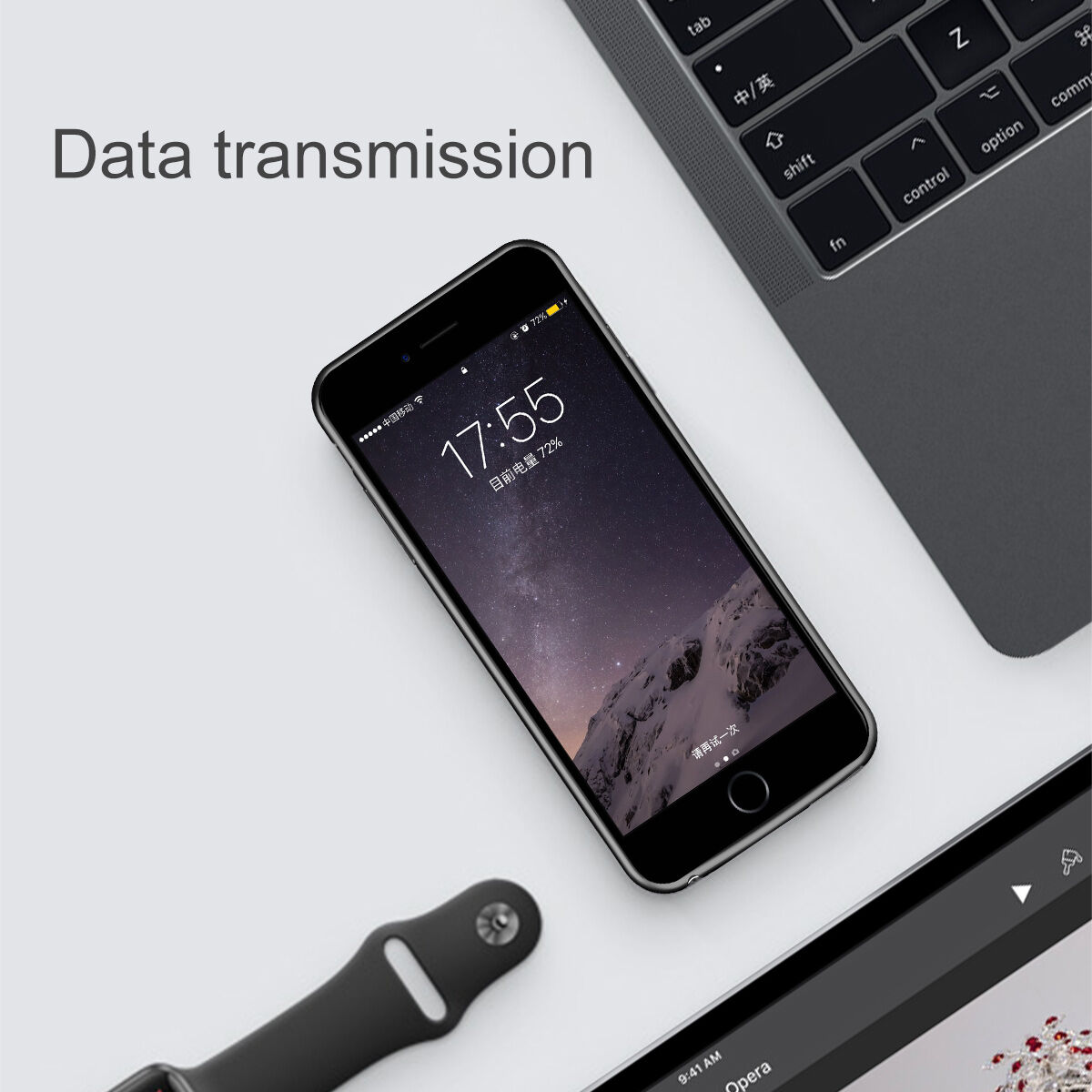 BASEUS dizájnos tok 5000mAh elemmel Apple iPhone SE (2020/2022) / 8 / 7 - krémszínű