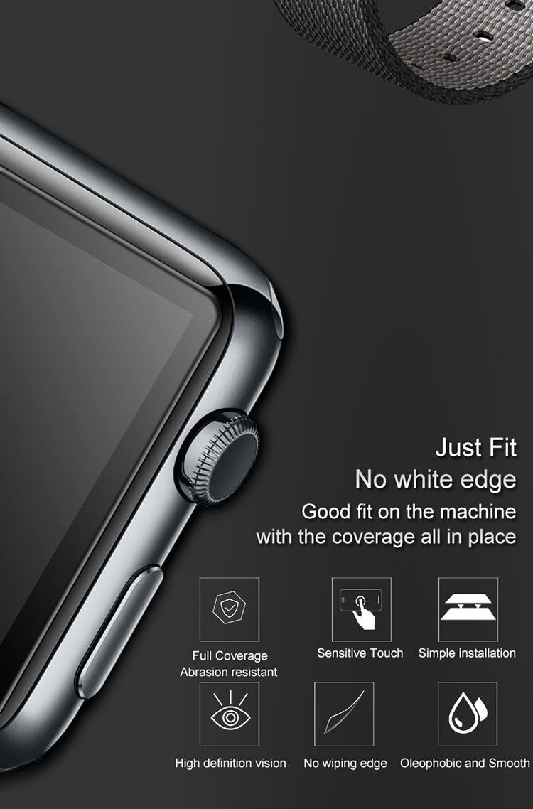 IMAK Pro+ extra ellenálló edzett 2.5D üveg (Tempered Glass) Apple Watch - 38mm - fekete
