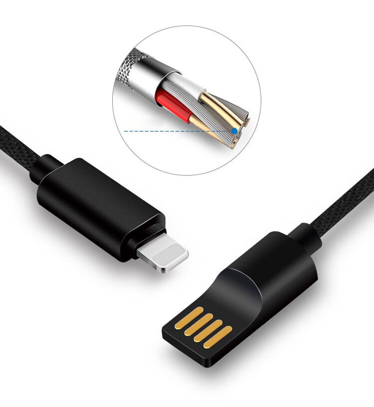 X-LEVEL elegáns USB / lightning kábel Apple iPhone / iPad / iPod - 8cm - piros