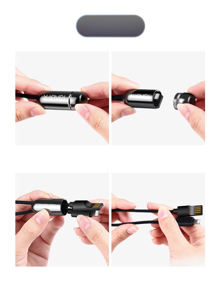 X-LEVEL elegáns USB / lightning kábel Apple iPhone / iPad / iPod - 8cm - piros