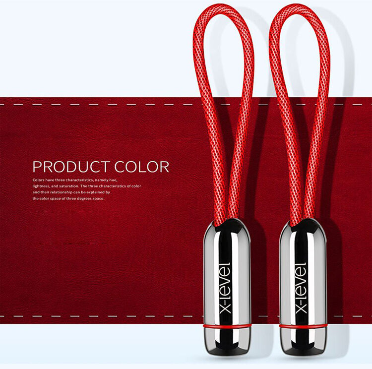 X-LEVEL elegáns USB / lightning kábel Apple iPhone / iPad / iPod - 8cm - piros