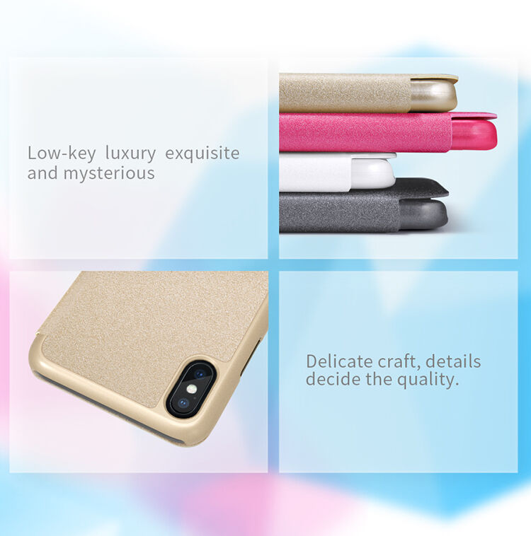 NILLKIN védő flip cover tok Apple iPhone XS / iPhone X - arany