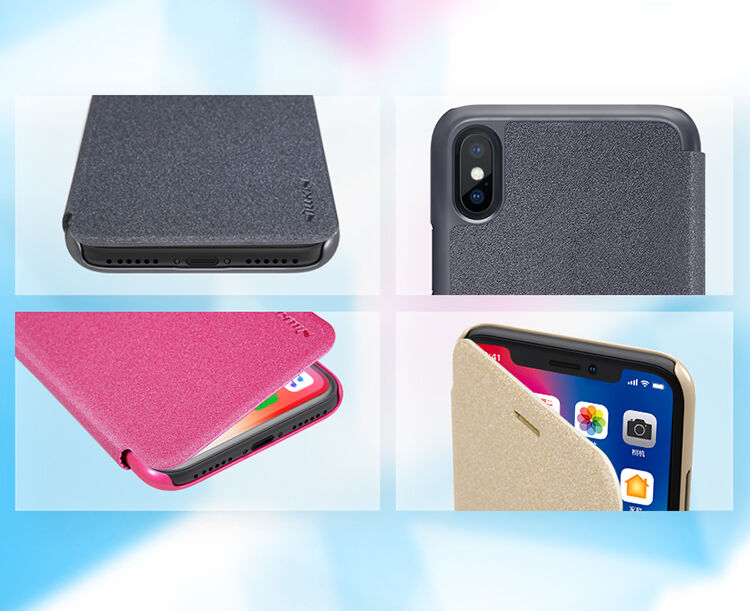 NILLKIN védő flip cover tok Apple iPhone XS / iPhone X - fekete