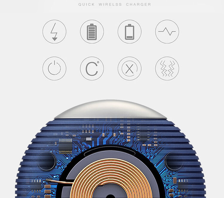 Vezeték nélküli QI töltő csúszásgátló felülettel Apple iPhone - kék / ezüst