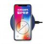 Vezeték nélküli QI töltő csúszásgátló felülettel Apple iPhone - kék / ezüst