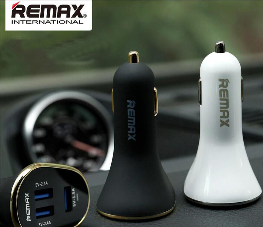 REMAX autótöltő három porttal Apple iPhone / iPad / iPod - fehér