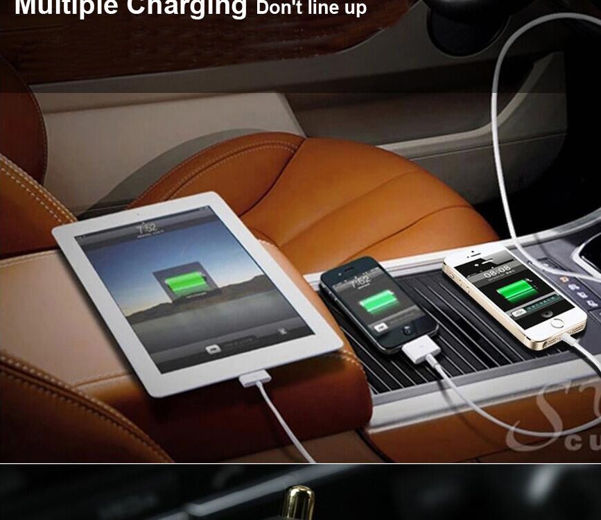 REMAX autótöltő három porttal Apple iPhone / iPad / iPod - fekete