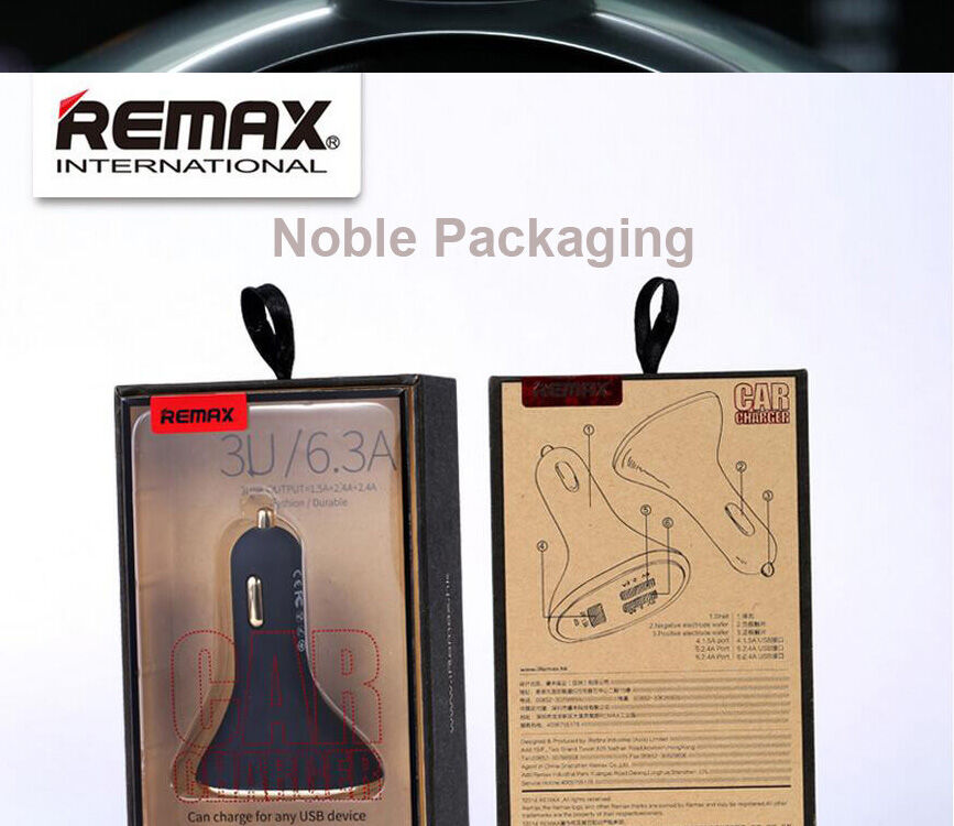 REMAX autótöltő három porttal Apple iPhone / iPad / iPod - fekete
